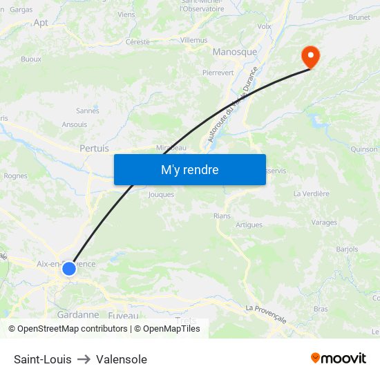 Saint-Louis to Valensole map