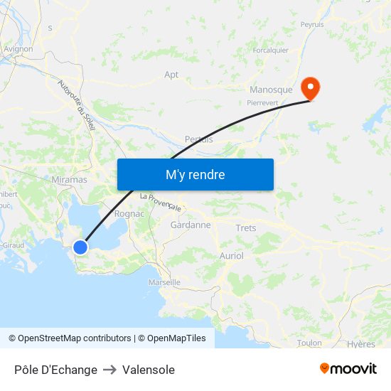 Pôle D'Echange to Valensole map