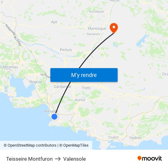 Teisseire Montfuron to Valensole map