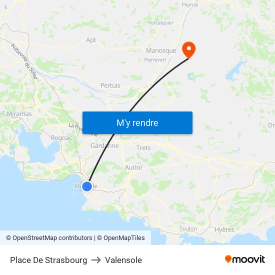 Place De Strasbourg to Valensole map