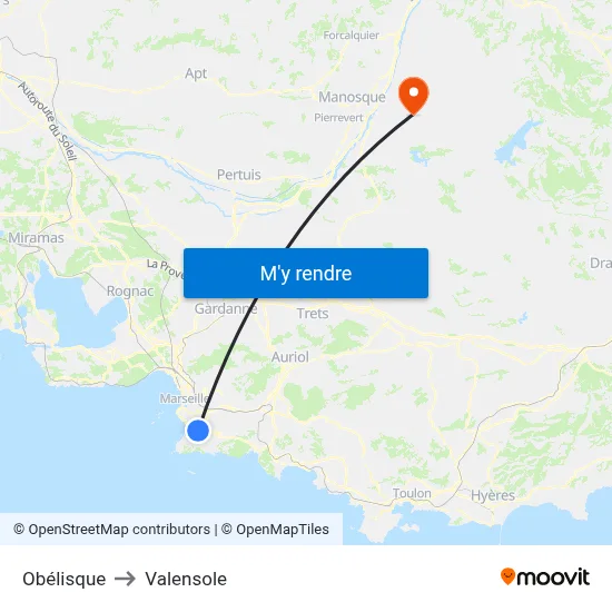 Obélisque to Valensole map