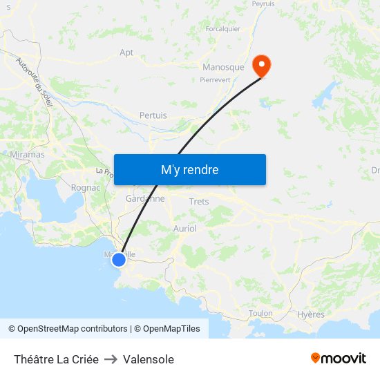 Théâtre La Criée to Valensole map