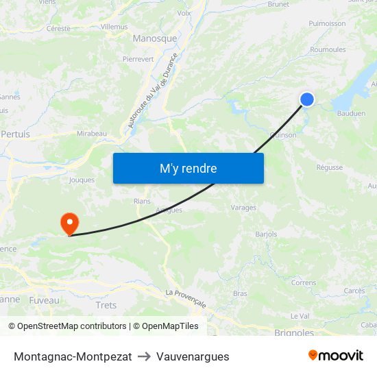 Montagnac-Montpezat to Vauvenargues map