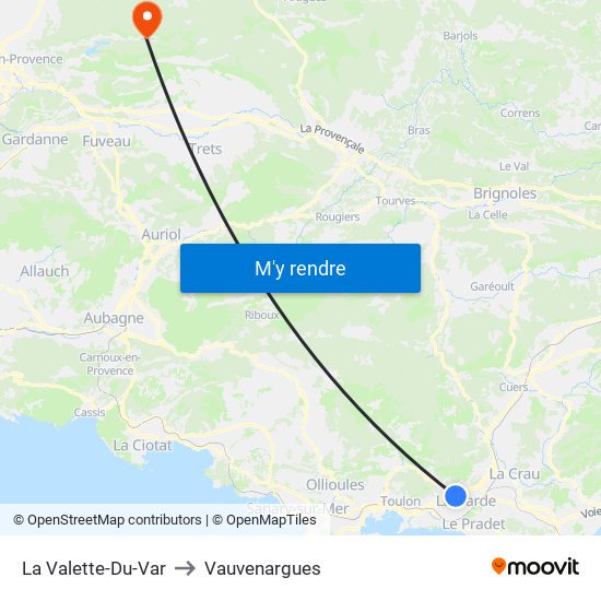 La Valette-Du-Var to Vauvenargues map