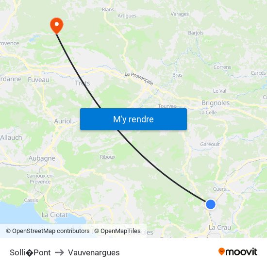 Solli�Pont to Vauvenargues map