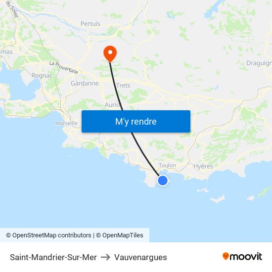 Saint-Mandrier-Sur-Mer to Vauvenargues map