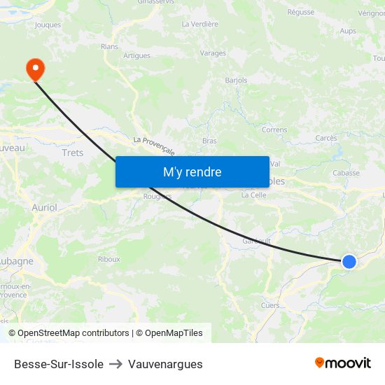 Besse-Sur-Issole to Vauvenargues map
