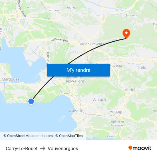 Carry-Le-Rouet to Vauvenargues map