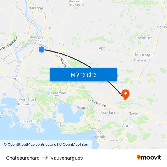 Châteaurenard to Vauvenargues map