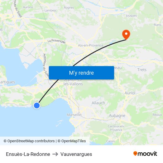Ensuès-La-Redonne to Vauvenargues map