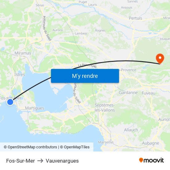 Fos-Sur-Mer to Vauvenargues map