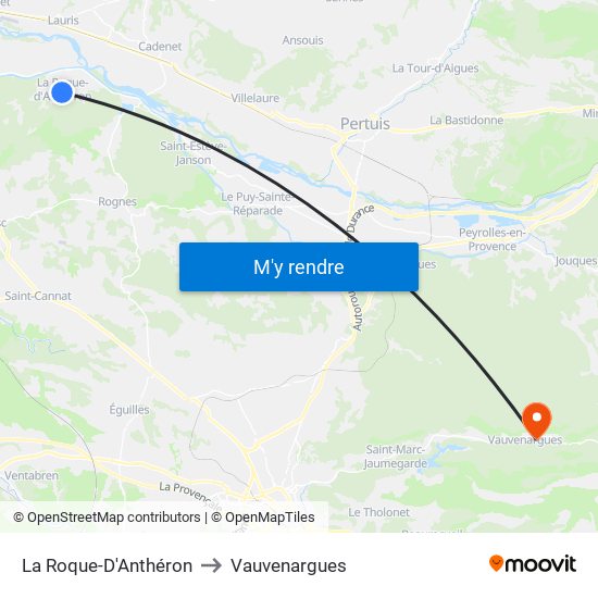 La Roque-D'Anthéron to Vauvenargues map