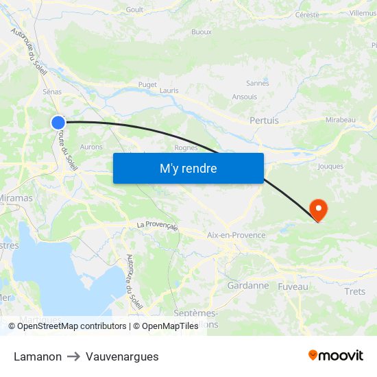 Lamanon to Vauvenargues map