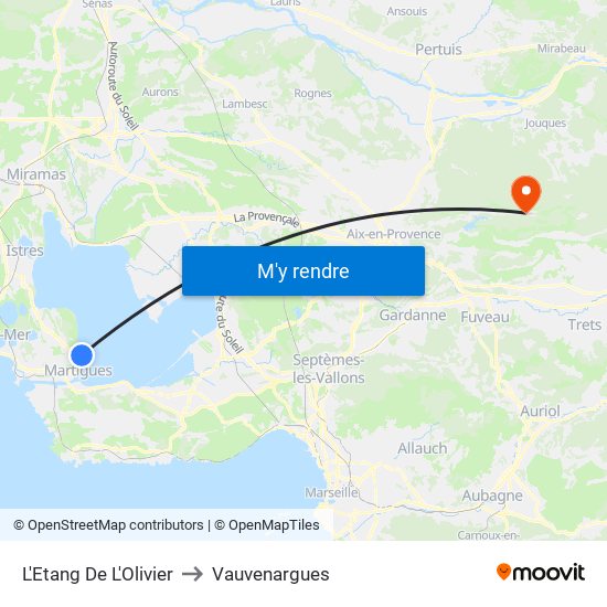 L'Etang De L'Olivier to Vauvenargues map