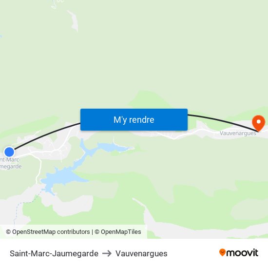 Saint-Marc-Jaumegarde to Vauvenargues map