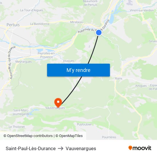 Saint-Paul-Lès-Durance to Vauvenargues map