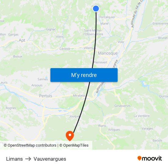 Limans to Vauvenargues map
