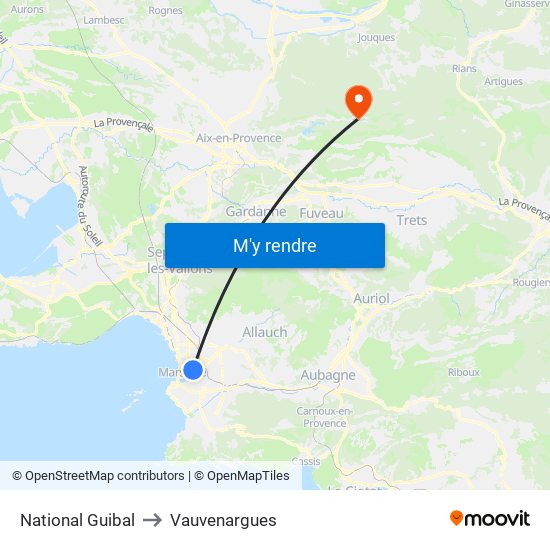 National Guibal to Vauvenargues map