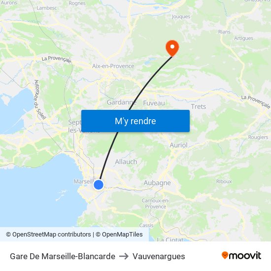 Gare De Marseille-Blancarde to Vauvenargues map