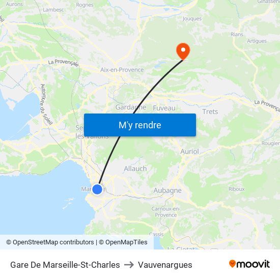 Gare De Marseille-St-Charles to Vauvenargues map