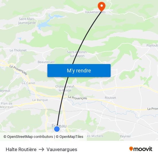 Halte Routière to Vauvenargues map