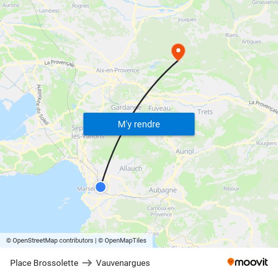 Place Brossolette to Vauvenargues map