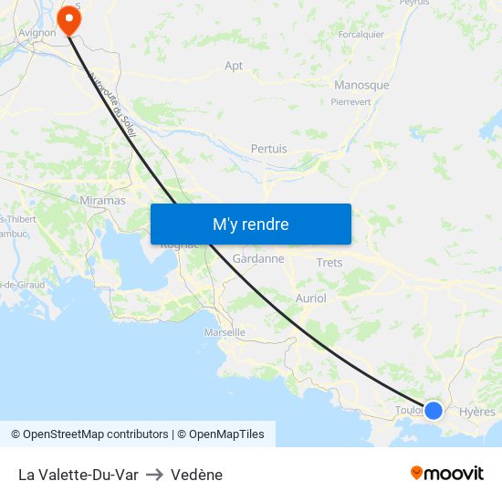 La Valette-Du-Var to Vedène map