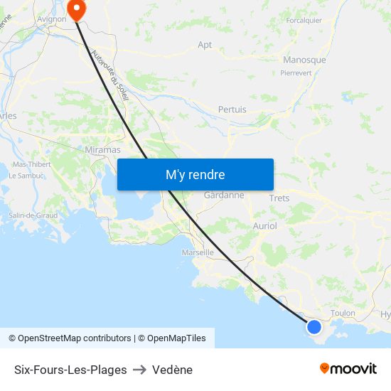 Six-Fours-Les-Plages to Vedène map