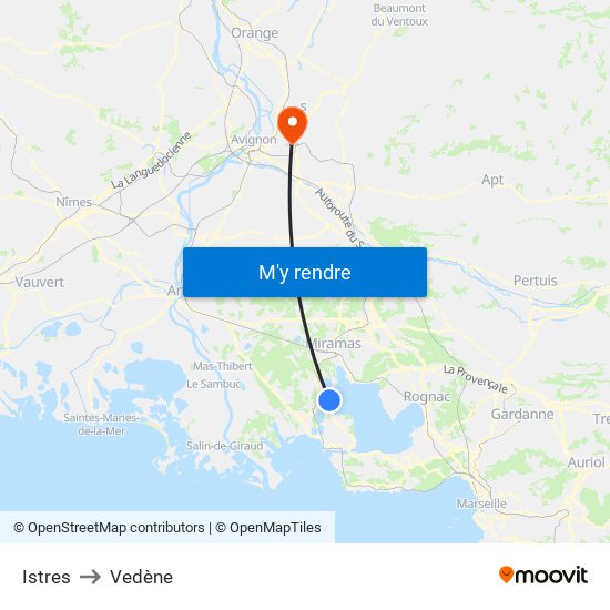 Istres to Vedène map