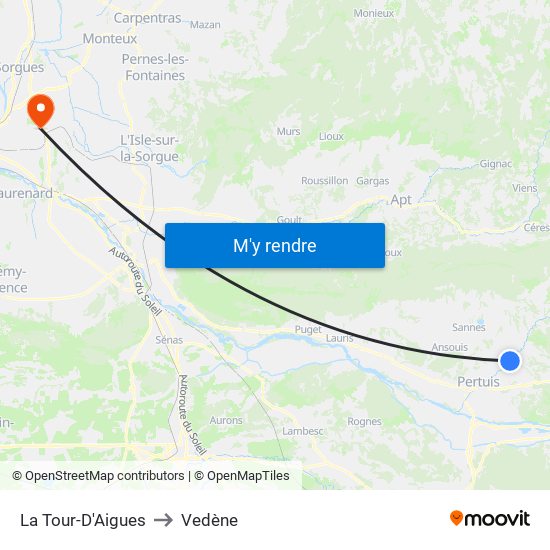 La Tour-D'Aigues to Vedène map