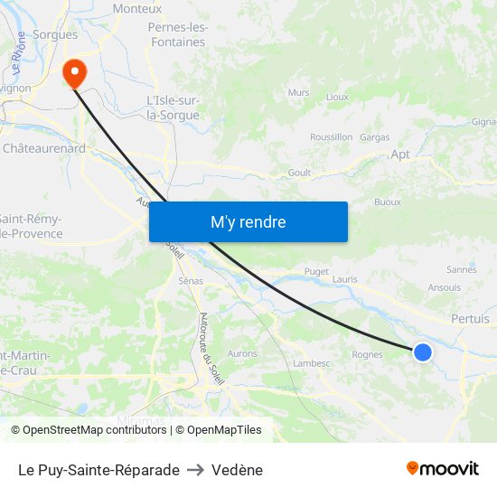 Le Puy-Sainte-Réparade to Vedène map