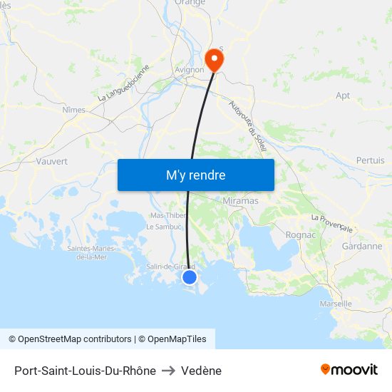 Port-Saint-Louis-Du-Rhône to Vedène map