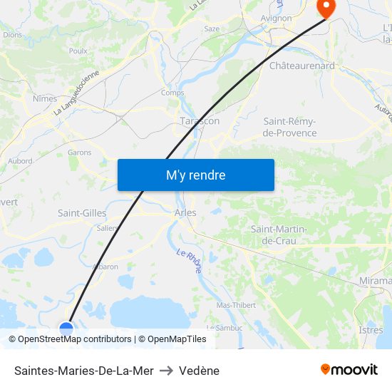 Saintes-Maries-De-La-Mer to Vedène map