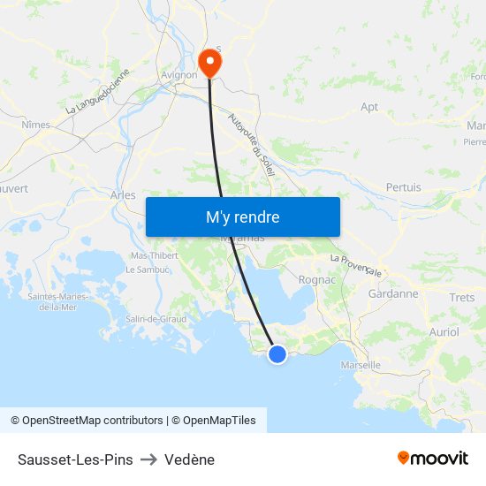 Sausset-Les-Pins to Vedène map