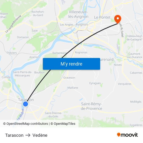 Tarascon to Vedène map