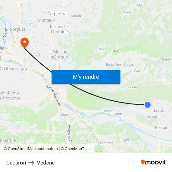 Cucuron to Vedène map