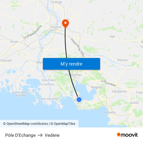 Pôle D'Echange to Vedène map