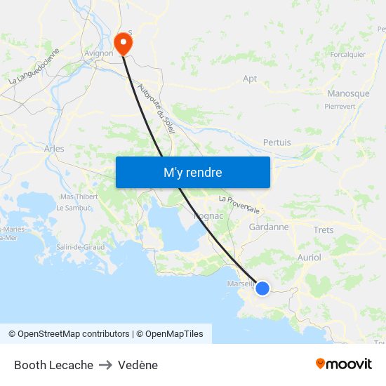 Booth Lecache to Vedène map