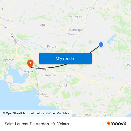 Saint-Laurent-Du-Verdon to Velaux map