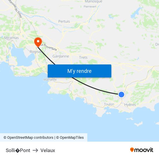 Solli�Pont to Velaux map