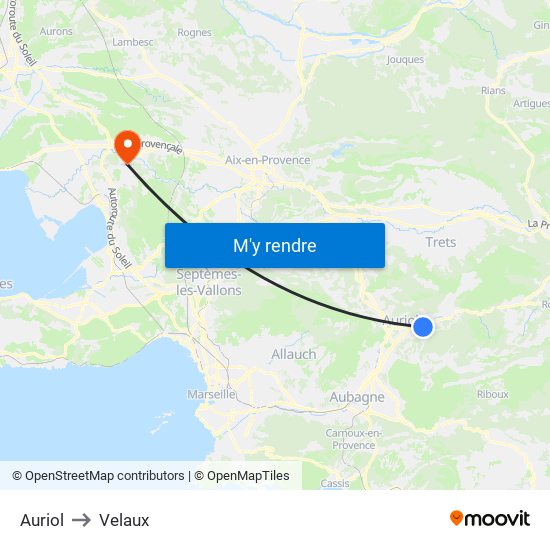 Auriol to Velaux map