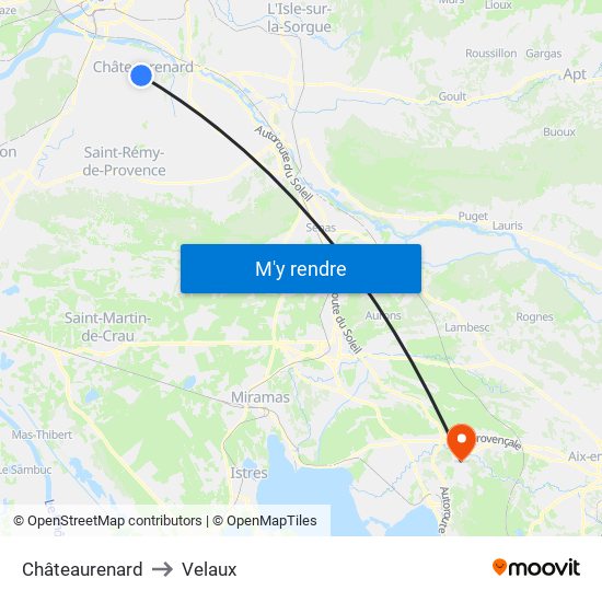 Châteaurenard to Velaux map