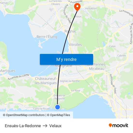 Ensuès-La-Redonne to Velaux map