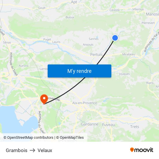Grambois to Velaux map