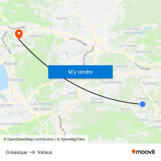 Gréasque to Velaux map