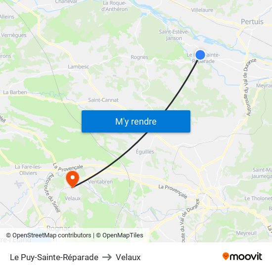 Le Puy-Sainte-Réparade to Velaux map