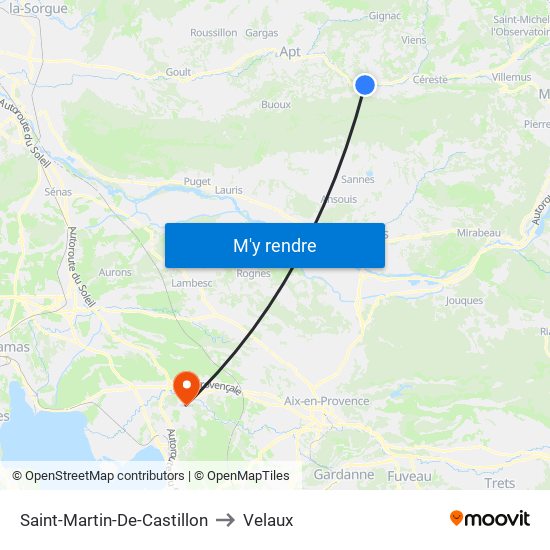 Saint-Martin-De-Castillon to Velaux map