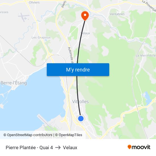 Pierre Plantée - Quai 4 to Velaux map