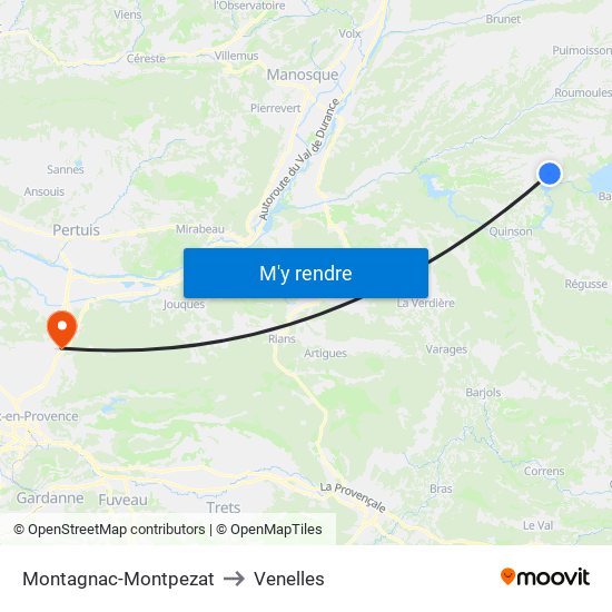 Montagnac-Montpezat to Venelles map