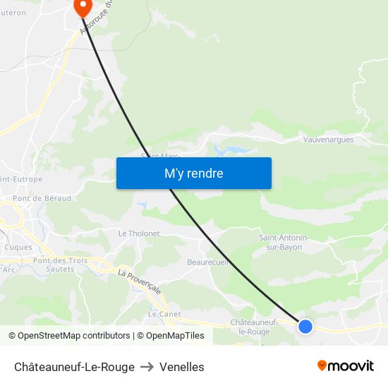 Châteauneuf-Le-Rouge to Venelles map